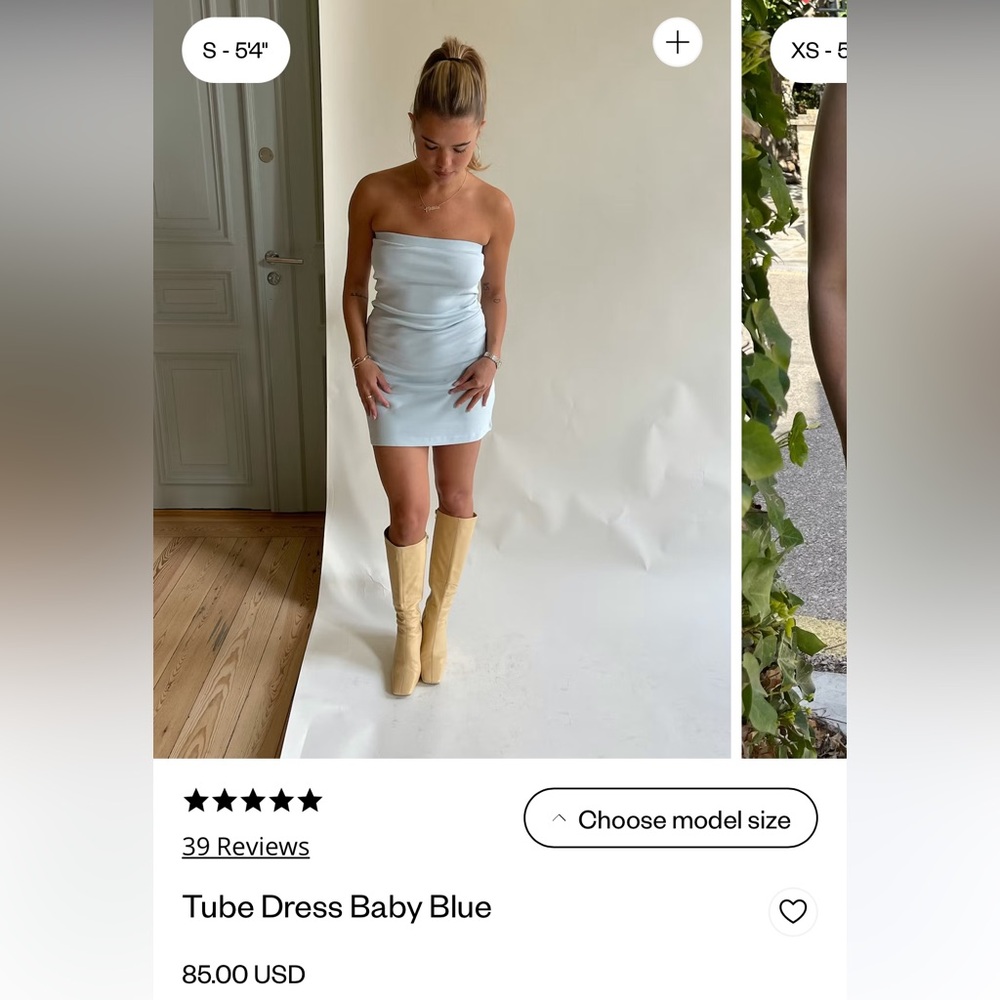Djerf Avenue Tube Dress Baby Baby Blue